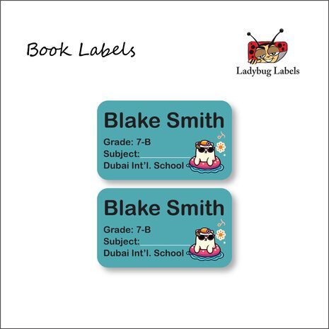 Pool Ready Bear-Pack of 40 Book Labels