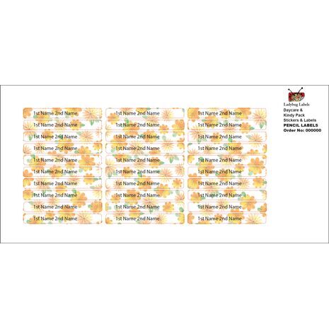Autumn Flowers-Pack of 30 Pencil Waterproof Labels