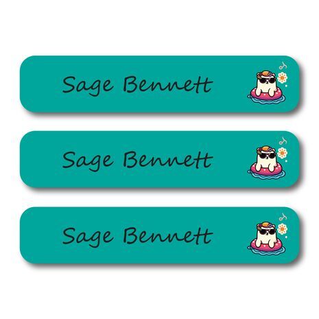 Pool Ready Bear-Pack of 30 Pencil Waterproof Labels