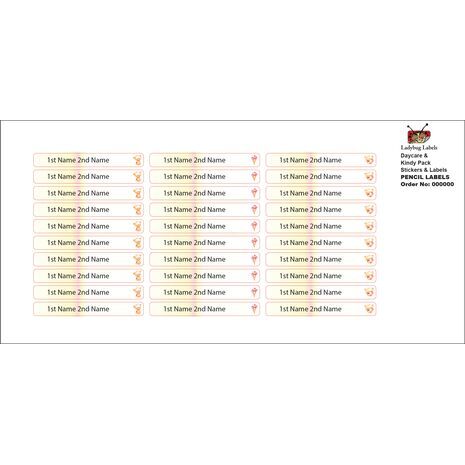 Sleepy Panda-Pack of 30 Pencil Waterproof Labels