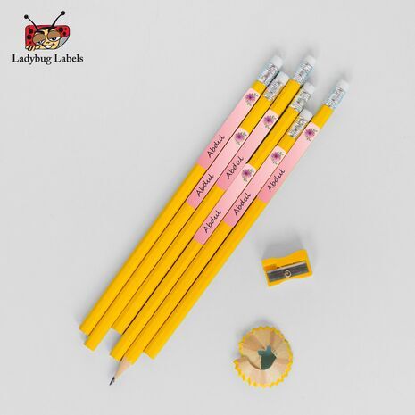 Vector Flower-Pack of 30 Pencil labels