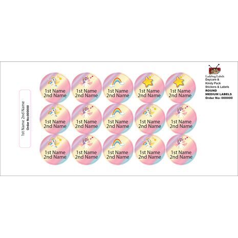 Rainbow-Pack of 50 Round Waterproof Labels