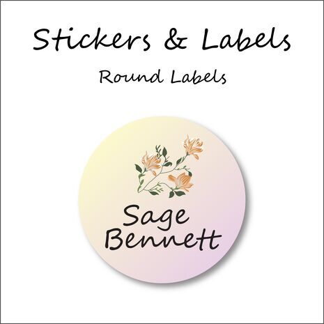 Dessert Rose-Pack of 50 Round Waterproof Labels