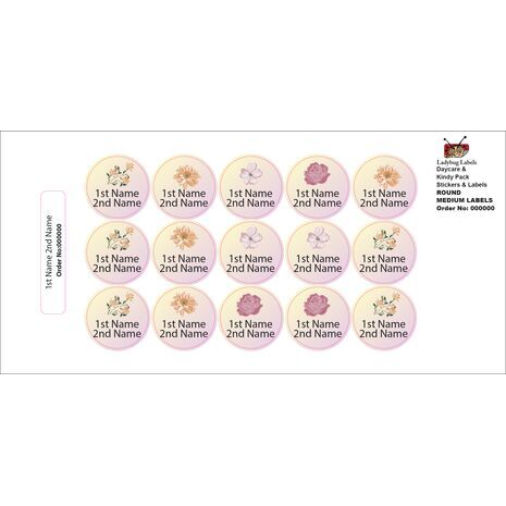 Dessert Rose-Pack of 50 Round Waterproof Labels
