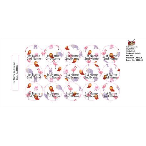 Water Animals-Duty Truck-Pack of 50 Round Waterproof Labels