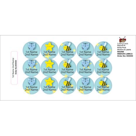 Busy Bee-Pack of 50 Round Waterproof Labels