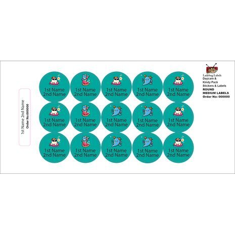 Pool Ready Bear-Pack of 50 Round Waterproof Labels