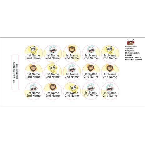 Sheep in Glasses-Pack of 50 Round Waterproof Labels