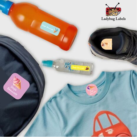 Ice Cream-Pack of 50 Round Waterproof Labels