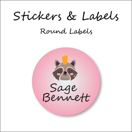 Bee and Bear-Pack of 50 Round Waterproof Labels