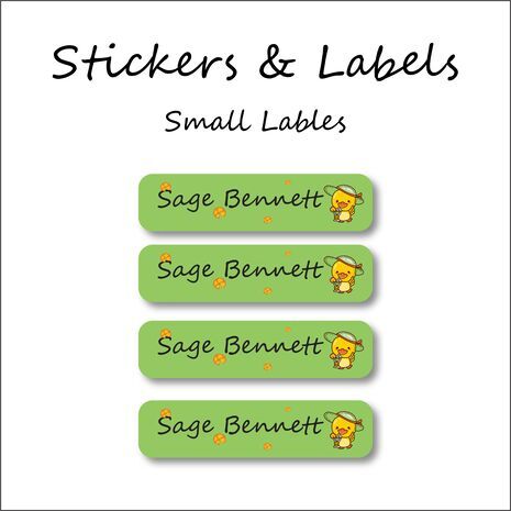 Cute Ducky-Pack of 30 Small Waterproof Labels