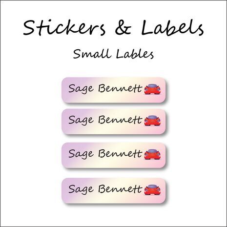 Electric Car-Pack of 30 Small Waterproof Labels