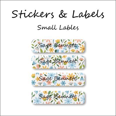 Flower Wallpaper-Pack of 30 Small Waterproof Labels