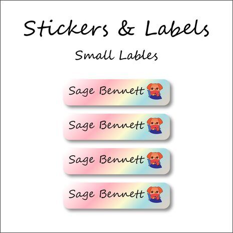Sleepy Dog-Pack of 30 Small Waterproof Labels