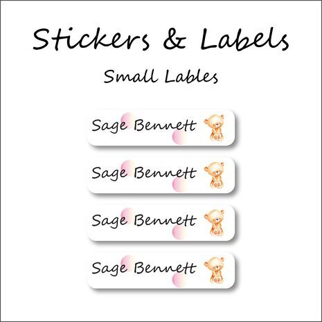 Teddy Bear-Pack of 30 Small Waterproof Labels