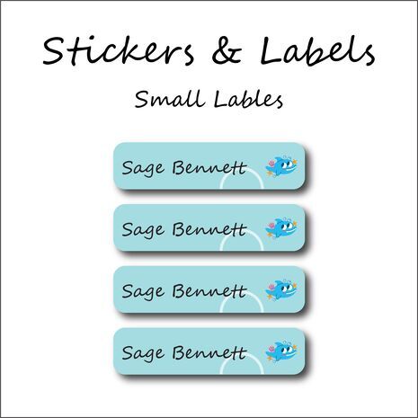 Shy Shark-Pack of 30 Small Waterproof Labels