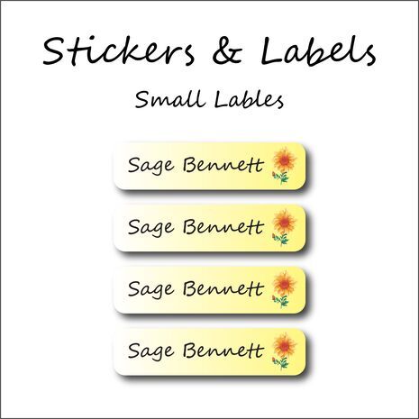 Vintage Flower-Pack of 30 Small Waterproof Labels