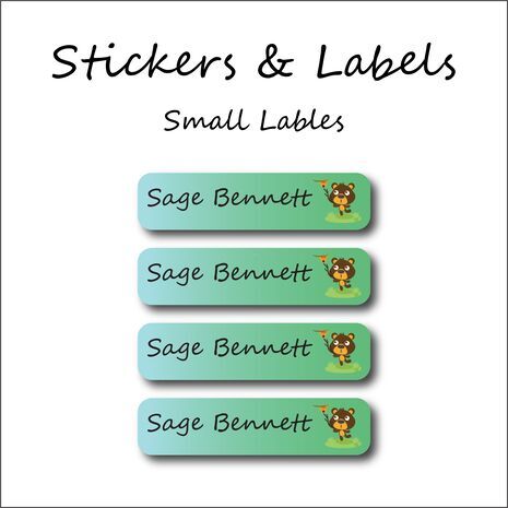 Honey & Bear-Pack of 30 Small Waterproof Labels