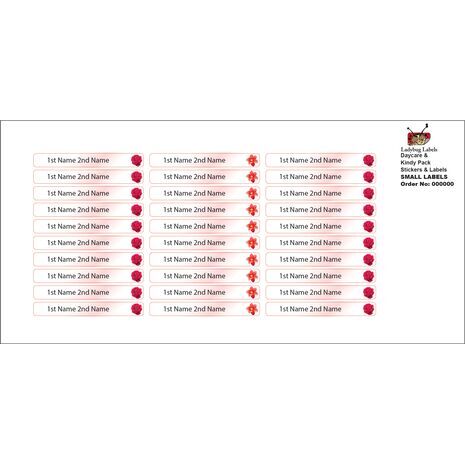 Red Rose-Pack of 30 Small Waterproof Labels