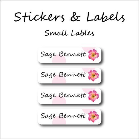 Wild Orchid Flower-Pack of 30 Small Waterproof Labels