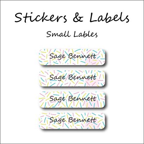 White Confetti-Pack of 30 Small Waterproof Labels