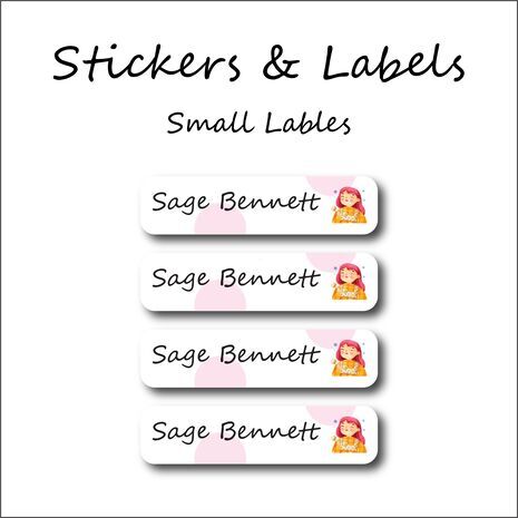 Painter Girl-Pack of 30 Small Waterproof Labels