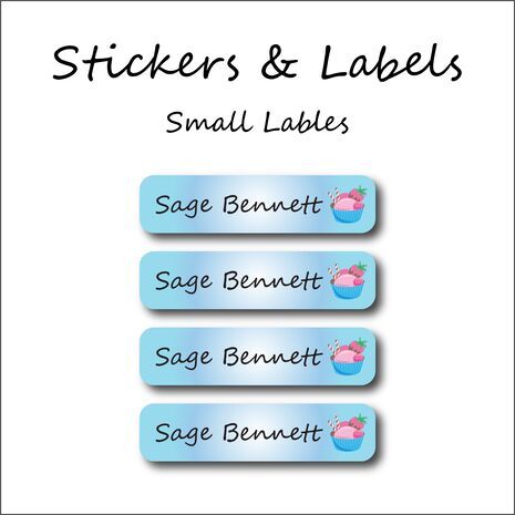 Sundae Flower-Pack of 30 Small Waterproof Labels