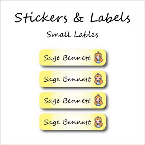 Cherry Girl-Pack of 30 Small Waterproof Labels