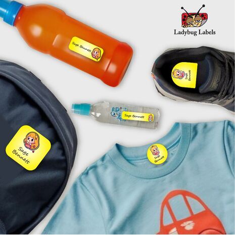 Cherry Girl-Pack of 30 Small Waterproof Labels