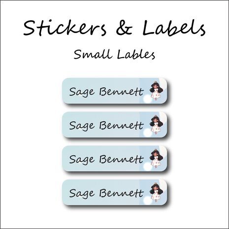 Rose Princess-Pack of 30 Small Waterproof Labels