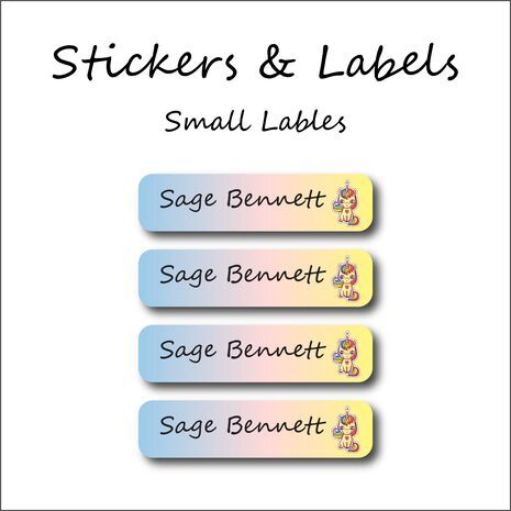 Kitty Cupcake-Pack of 30 Small Waterproof Labels