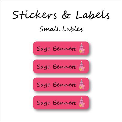 Lazy Cat-Pack of 30 Small Waterproof Labels