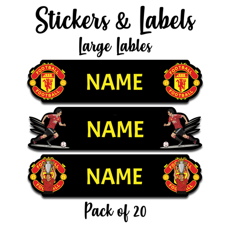 Ajooba -Football- Black -Personalized Labels -Value pack of 108 labels