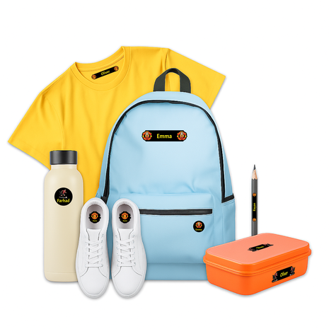 Ajooba -Football- Black -Personalized Labels -Value pack of 108 labels