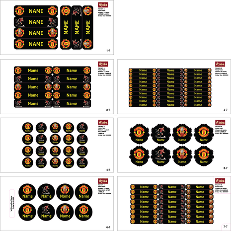 Ajooba -Football- Black -Personalized Labels -Value pack of 108 labels