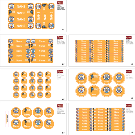 Ajooba - Football- Orange Personalized Labels -Value pack of 108 labels