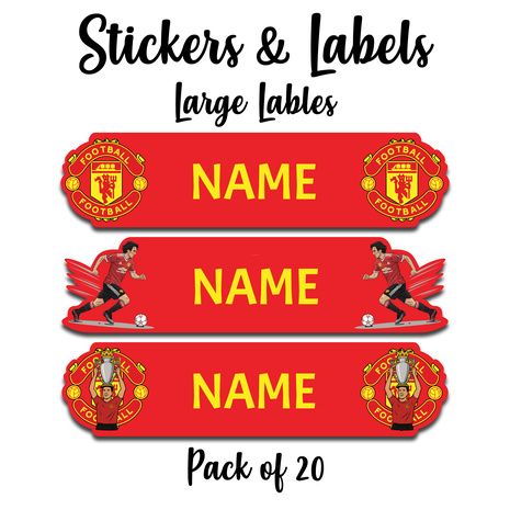 Ajooba Football- Red-Personalized Labels -Value pack of 108 labels