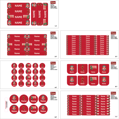 Ajooba - Football- Maroon Personalized Labels -Value pack of 108 labels