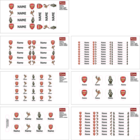 Ajooba - Football- White Personalized Labels -Value pack of 108 labels