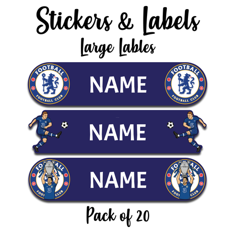 Ajooba - Football- Nevy BluePersonalized Labels -Value pack of 108 labels