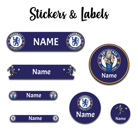 Ajooba - Football- Nevy BluePersonalized Labels -Value pack of 108 labels