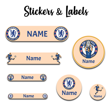 Ajooba - Football-Light Orange Personalized Labels -Value pack of 108 labels