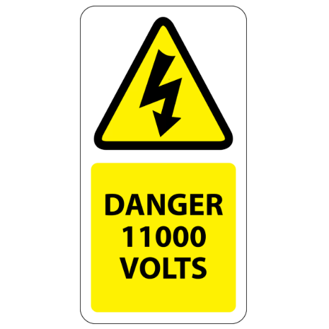 ​11000 Volts Labels 25x50mm