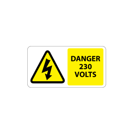 ​Danger 230 Volts Labels 100x50mm