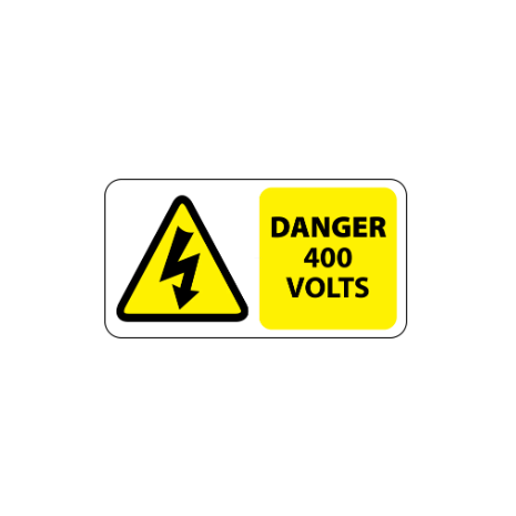 Danger 400 Volts Labels 100x50mm