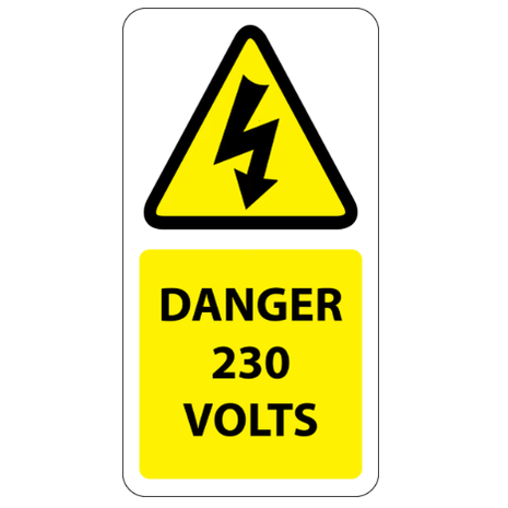 ​230 Volts Labels 25x50mm