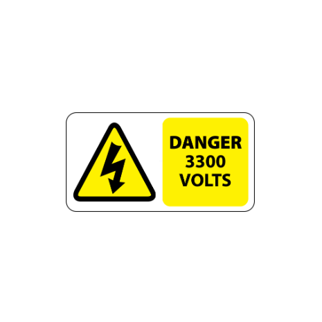 ​Danger 3300 Volts Labels 100x50mm