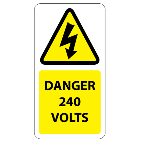 ​240 Volts Stickers 25x50mm