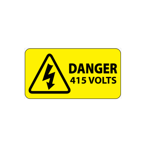 Danger 415 Volts Labels 50x25mm