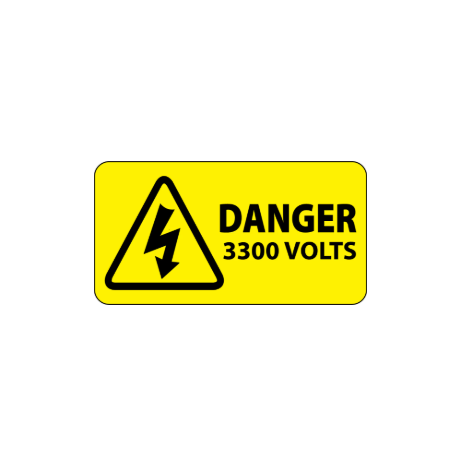 ​Danger 3300 Volts Labels 63x33mm